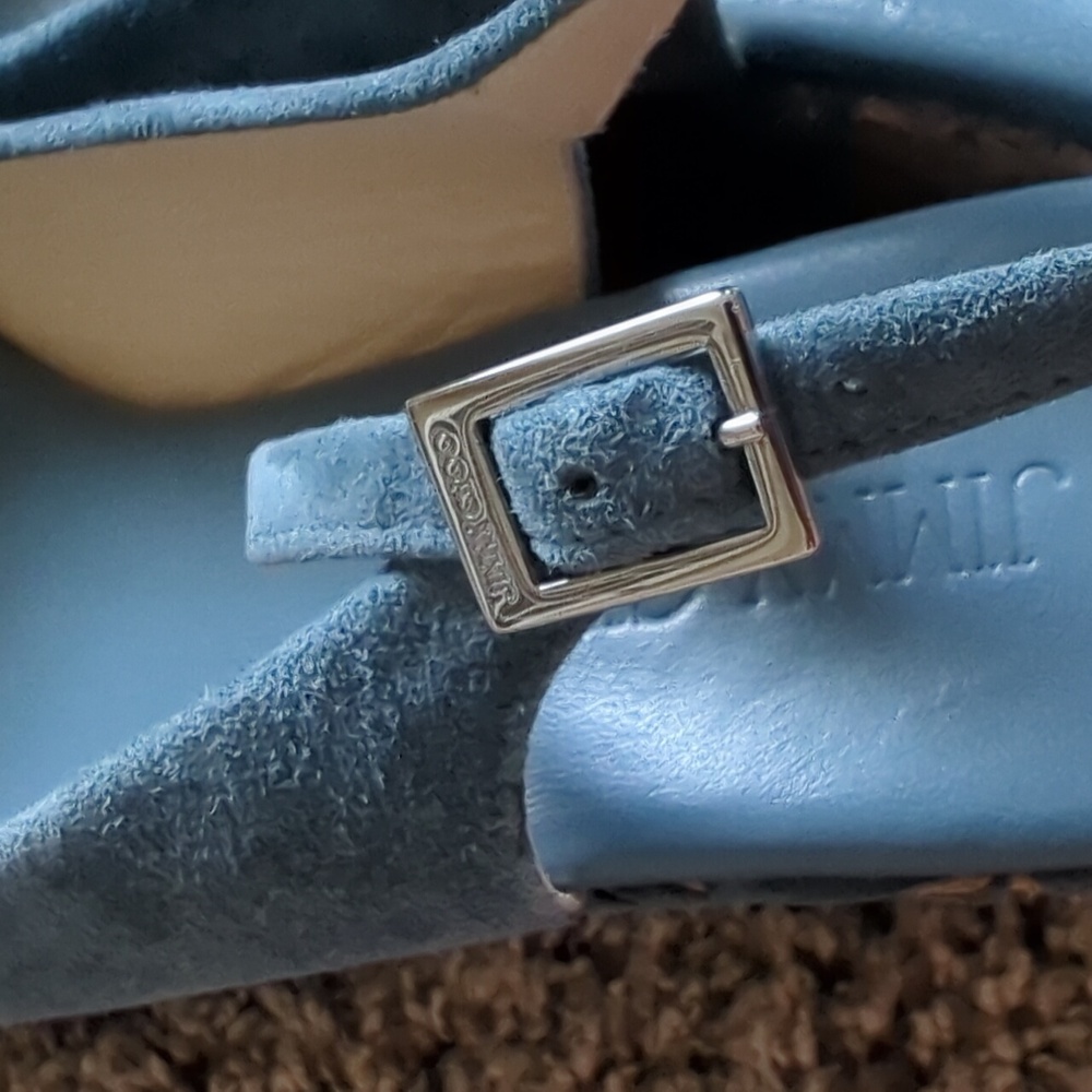 Jimmy Choo Praise Open Toe Slingback Suede Wedge size 37 - Picture 6 of 10